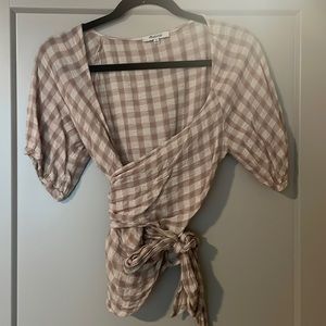 Madewell Gingham Wrap Top